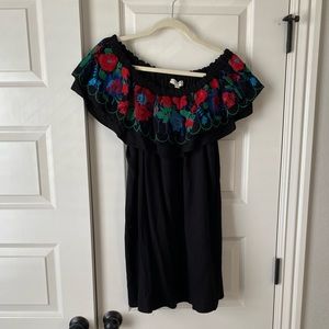 Floral black off the shoulder top